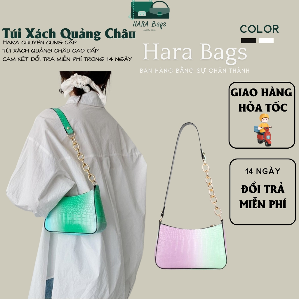 Túi kẹp nách nữ pastel thời trang Đeo Vai Loan Màu [Cam Kết Túi Nhập Quảng Châu] HARA Túi Xách