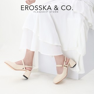 Erosska - Giày cao gót nữ phối hạt ngọc kiểu dáng thanh lịch màu kem cao 6cm  - EL038