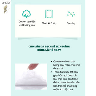Bông Tẩy Trang LMLTOP-AEYE 222 Miếng/240 Miếng/1000 Miếng 100% Cotton Siêu Tiết Kiệm Dung Dịch - LMLTOP