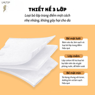 Bông Tẩy Trang LMLTOP-AEYE 222 Miếng/240 Miếng/1000 Miếng 100% Cotton Siêu Tiết Kiệm Dung Dịch - LMLTOP