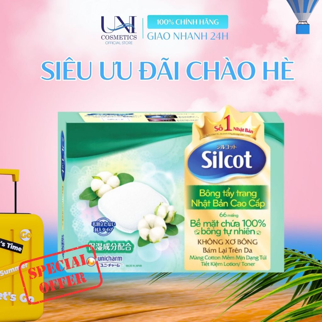 Bông trang điểm (bông tẩy trang) cao cấp Silcot Premium 66 miếng/hộp ...