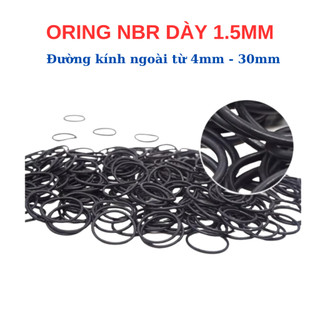 [Túi 30 Sợi] Gioăng Cao Su Oring NBR Dày 1.5mm - Đường kính ngoài t 4mm đến 30mm - Sim Cao Su Tròn Chịu Dầu, Chống Rò Rỉ