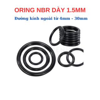 [Túi 30 Sợi] Gioăng Cao Su Oring NBR Dày 1.5mm - Đường kính ngoài t 4mm đến 30mm - Sim Cao Su Tròn Chịu Dầu, Chống Rò Rỉ