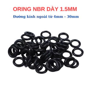 Gioăng Cao Su Oring NBR Dày 1.5mm - Đường kính ngoài t 4mm đến 30mm - Sim Cao Su Tròn Chịu Dầu, Chống Rò Rỉ