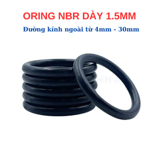 [Túi 30 Sợi] Gioăng Cao Su Oring NBR Dày 1.5mm - Đường kính ngoài t 4mm đến 30mm - Sim Cao Su Tròn Chịu Dầu, Chống Rò Rỉ