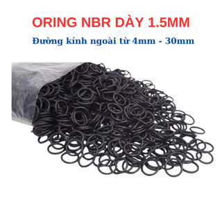 [Túi 30 Sợi] Gioăng Cao Su Oring NBR Dày 1.5mm - Đường kính ngoài t 4mm đến 30mm - Sim Cao Su Tròn Chịu Dầu, Chống Rò Rỉ