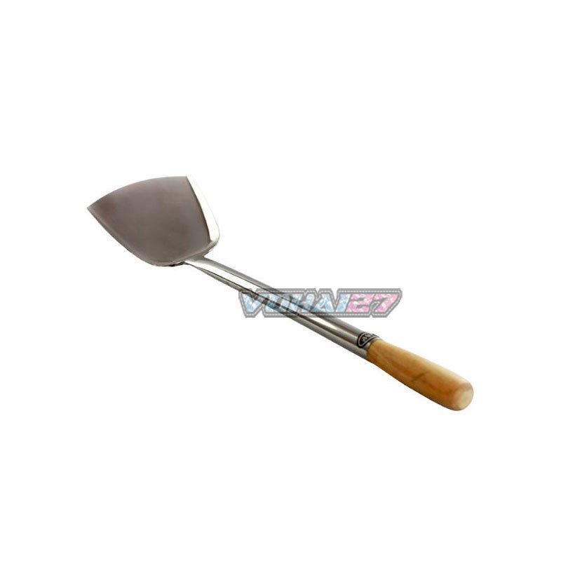 Sạn thợ xào inox cao cấp size φ11.5cm - dài 46cm - Sạn thợ xào cán gỗ