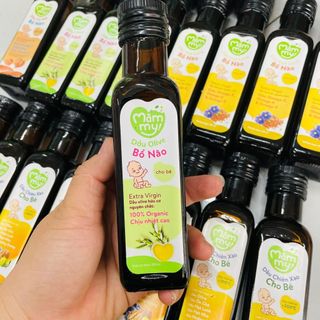 Dầu ăn dặm bổ não Mămmy, dầu chiên xào, dầu cá hồi, dầu olive chai 100ml