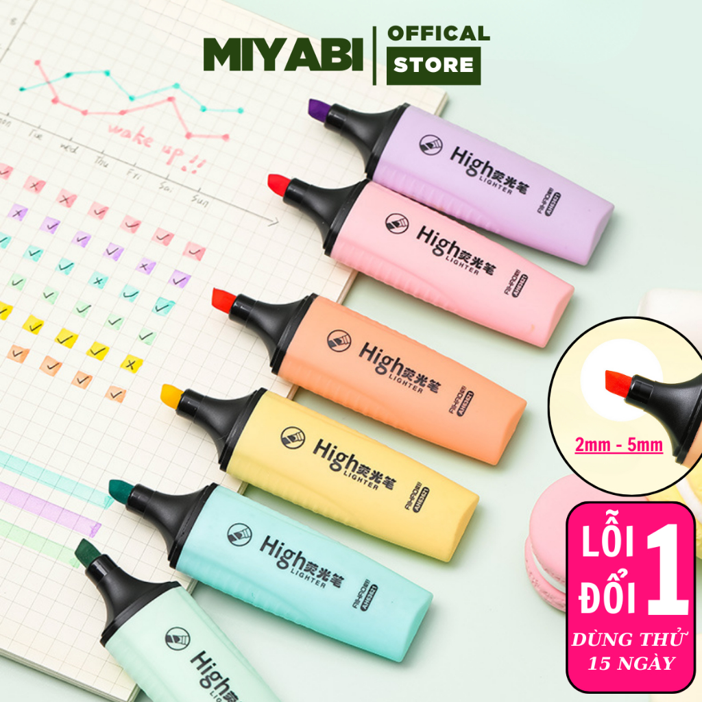 Bút highlight pastel văn phòng phẩm - bút highlight đánh dấu dạ quang ...