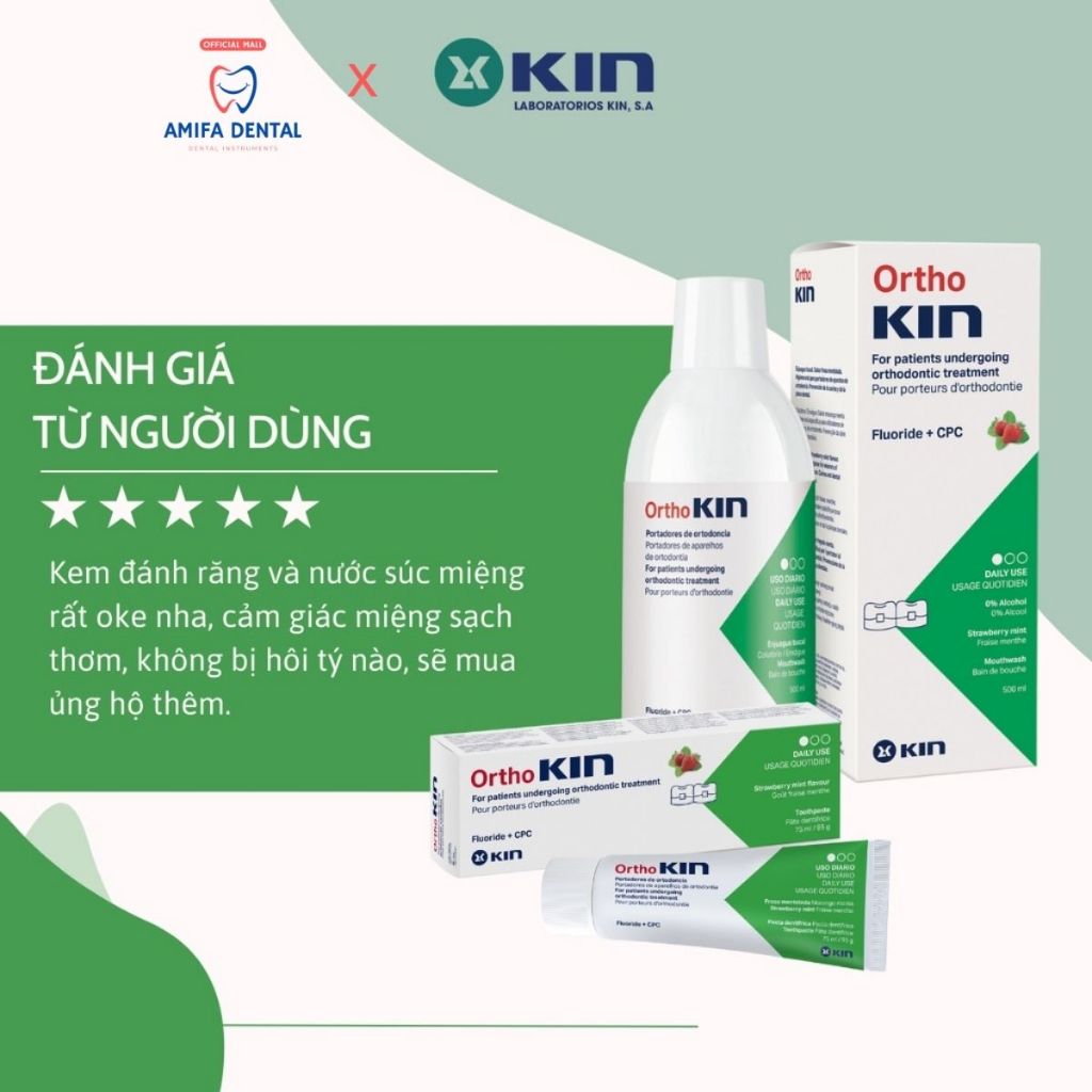 Nước Súc Miệng Chỉnh Nha Ortho Kin, Nước Súc Miệng Răng Niềng Ortho Kin 500ML - Chính Hãng KIN