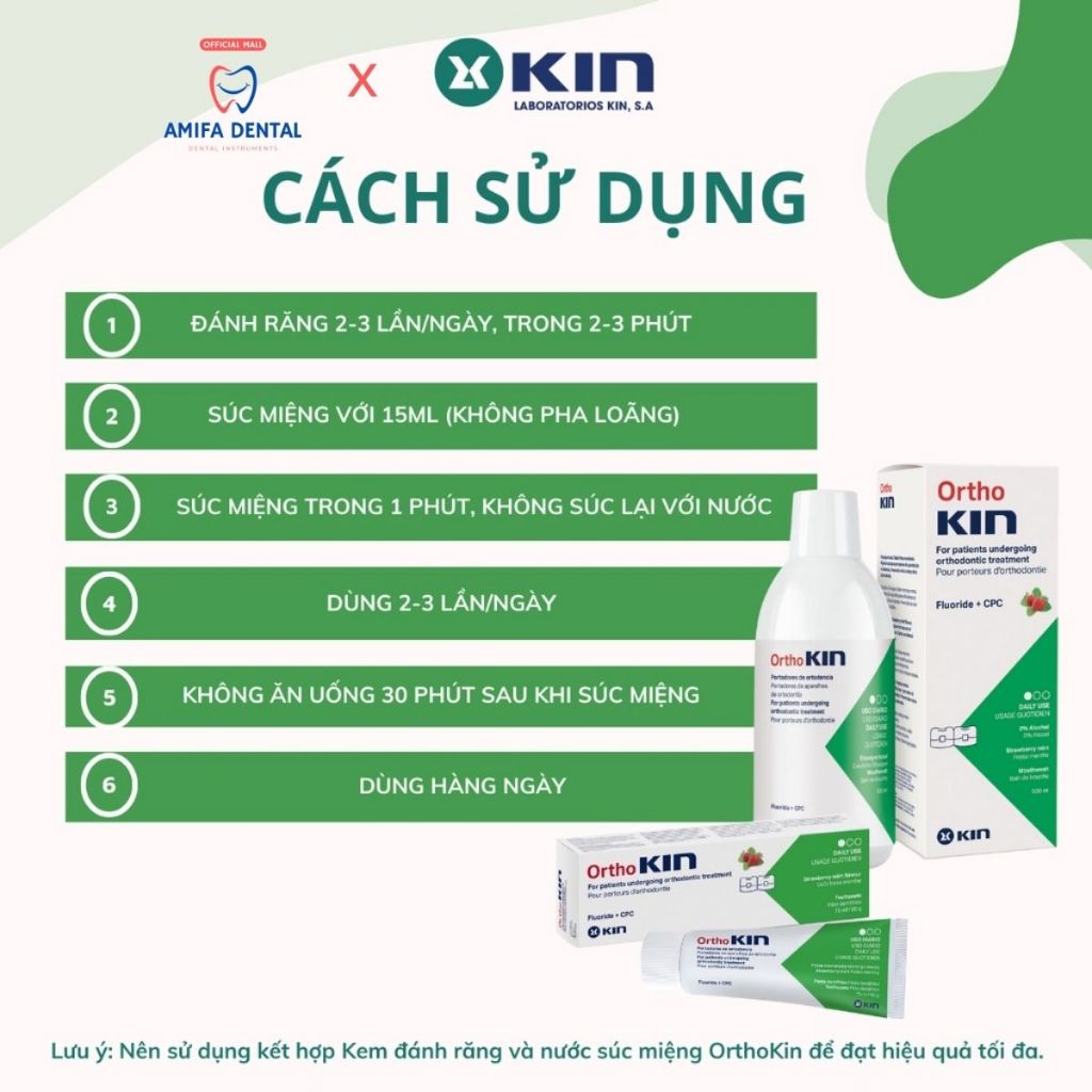 Nước Súc Miệng Chỉnh Nha Ortho Kin, Nước Súc Miệng Răng Niềng Ortho Kin 500ML - Chính Hãng KIN