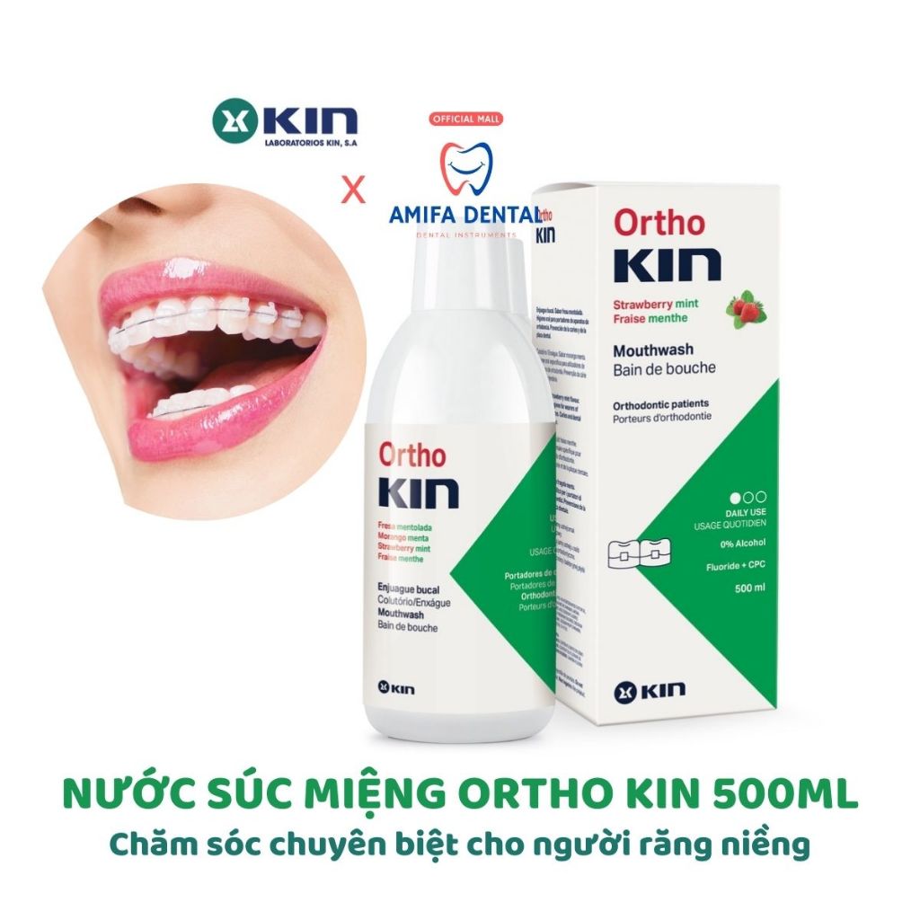 Nước Súc Miệng Chỉnh Nha Ortho Kin, Nước Súc Miệng Răng Niềng Ortho Kin 500ML - Chính Hãng KIN