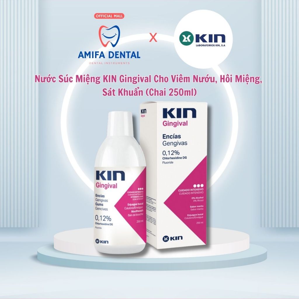 Nước Súc Miệng KIN Gingival 250ml Cho Viêm Lợi, Nha Chu, Diệt Khuẩn, Giảm Hôi Miệng, chính hãng KIN