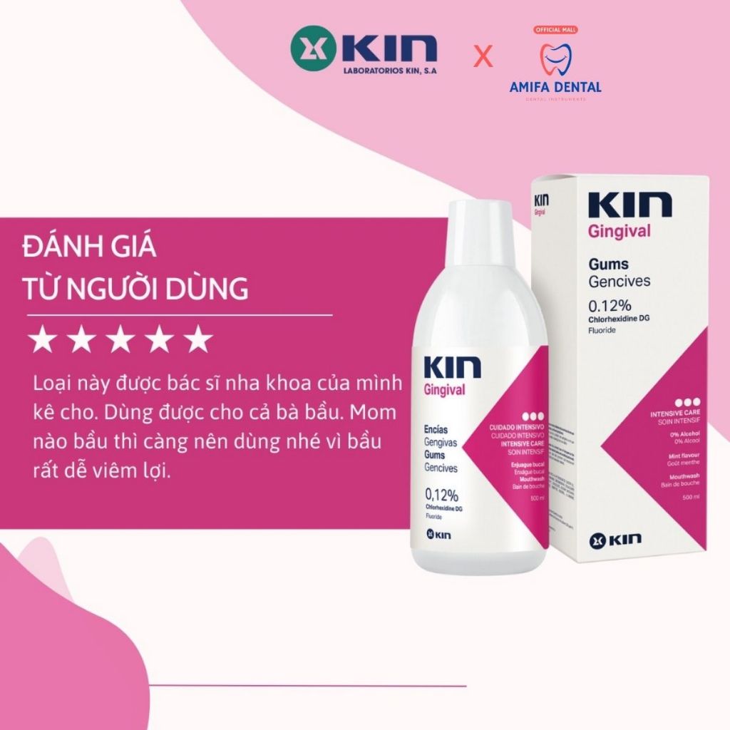 Nước Súc Miệng KIN Gingival 250ml Cho Viêm Lợi, Nha Chu, Diệt Khuẩn, Giảm Hôi Miệng, chính hãng KIN