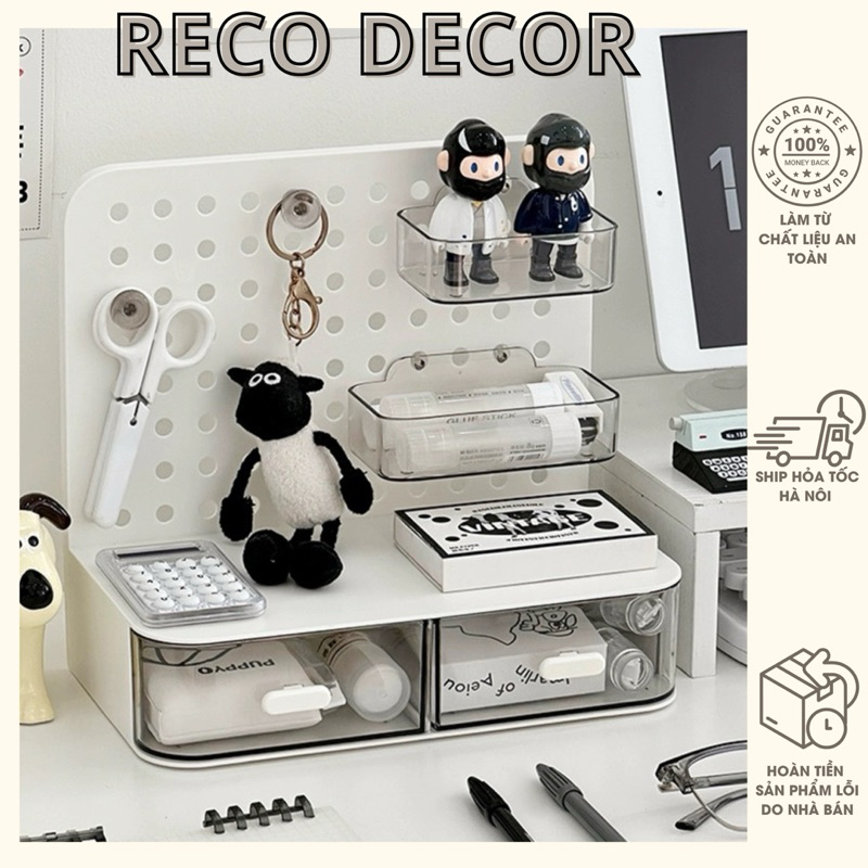 Tủ Bút PegBoard Mini Đựng Bút Đồ Dùng Học Tập Decor Trang Trí Bàn Học RECO