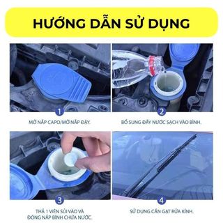 SET 20 Viên Sủi Rửa Kính Ô Tô 1 Viên - 4L Nước, Viên Sủi Rửa Sạch Kính Lau Chùi Kính Siêu Sạch 88601