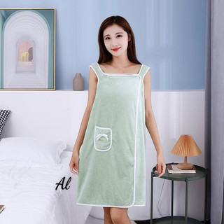 Khăn Tắm Hai Dây Có Túi Bằng Vải Cotton Dày Dặn Mềm Mịn Siêu Thấm Hút 80x150cm