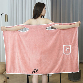 Khăn Tắm Hai Dây Có Túi Bằng Vải Cotton Dày Dặn Mềm Mịn Siêu Thấm Hút 80x150cm