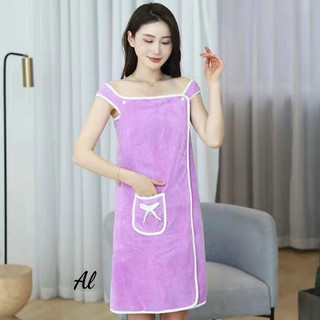 Khăn Tắm Hai Dây Có Túi Bằng Vải Cotton Dày Dặn Mềm Mịn Siêu Thấm Hút 80x150cm