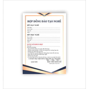 10 tờ hợp đồng học nghề - đào tạo học viên