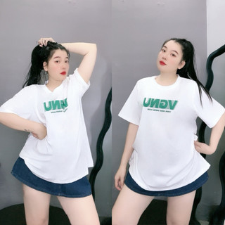 Áo Thun Bigsize Nữ Form Rộng Tay Ngắn In Chữ Basic Vải Cotton Dễ Phối Đồ Năng Động A59
