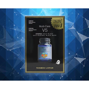 Mặt nạ 3 bước Multi care V5 Aqua Black Skin Renewal Black Mask Rainbow L'affair hạn 2028 IS414