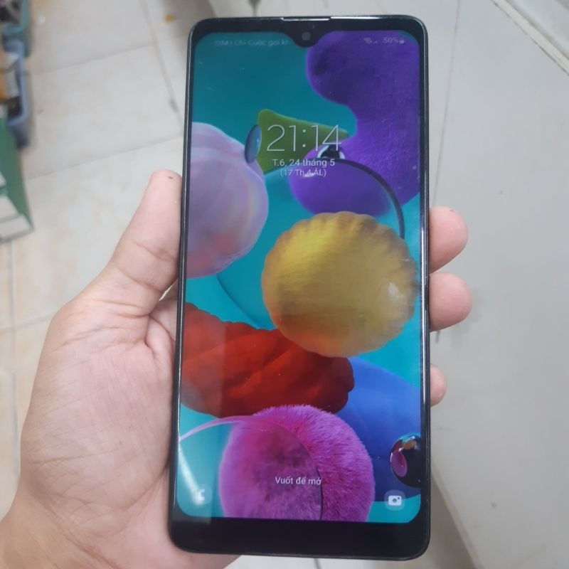 Màn hình sam sung A51 liền khung hiển thị đẹp bị liệt cảm ứng,nứt kính ...