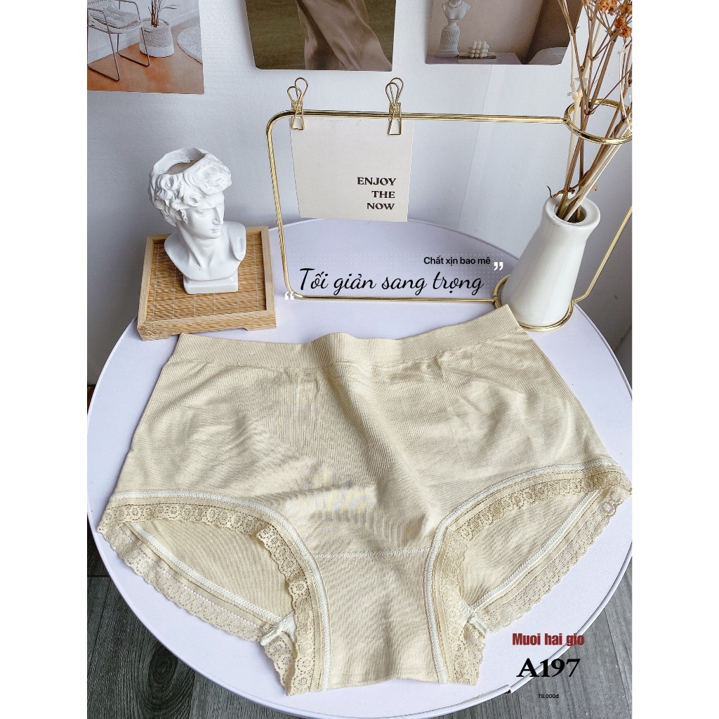 Quần chip co dãn viền ren đẹp mắt ôm nâng mông A197, Đồ lót 12h