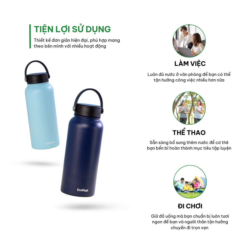 Ảnh Bình giữ nhiệt EcoFlask 1000ml/650ml hàng ngày (A04) cao cấp chính hãng, inox 304, bảo hành 3 năm 4