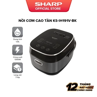 Nồi Cơm Điện Cao Tần Cảm Ứng Sharp 1.8L KS-IH191V-BK/GL - Hàng chính hãng bảo hành 12 tháng
