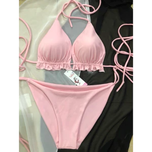 Bikini 2 mảnh áo ren quần ôm Mông kín mông dây rút ( sẵn hàng- hỏa tốc - che tên)