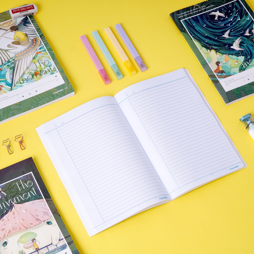 Vở 200 Trang Classmate Tập Vở Kẻ Ngang Có Chấm B5, 60gsm Vở Viết The Moment Bìa Chống Nước Dùng Ghi Chép NB5-20-0205
