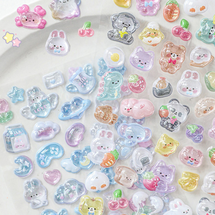 Stickers - Tờ Nhãn Dán In Nổi 3D Lấp Lánh Nhũ Vũ Trụ Các Nhân Vật Siêu ...