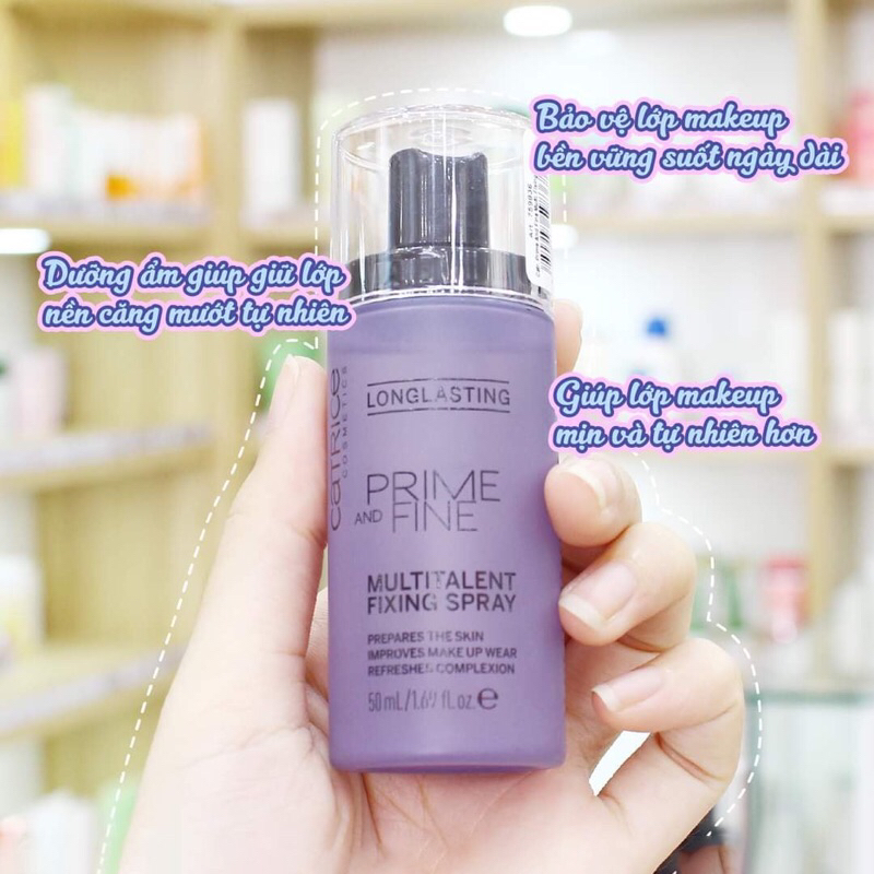 Xịt khoáng khóa nền - chống trôi Make up Catrice (tím) 50ml