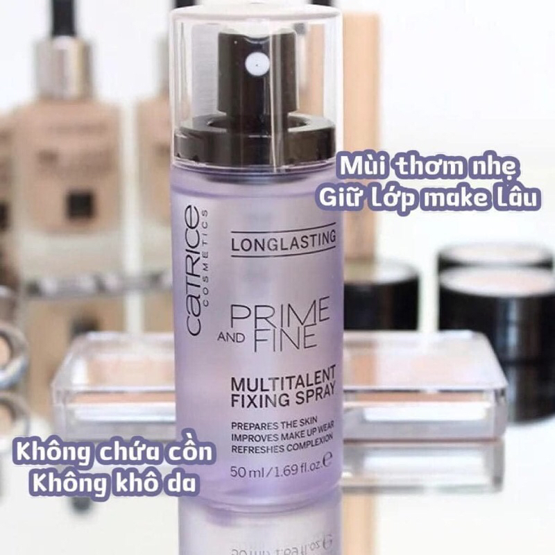 Xịt khoáng khóa nền - chống trôi Make up Catrice (tím) 50ml