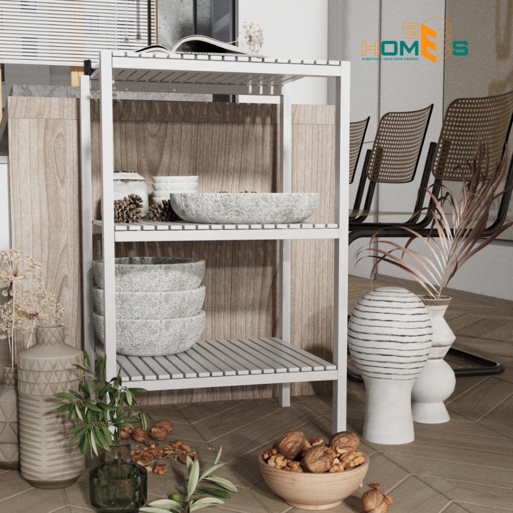 Ảnh Kệ Gỗ Lò Vi Sóng Behomes 3 Tầng - Kệ Để Đồ Gỗ Thông Chắc Chắn Chống Mối Mọt 2