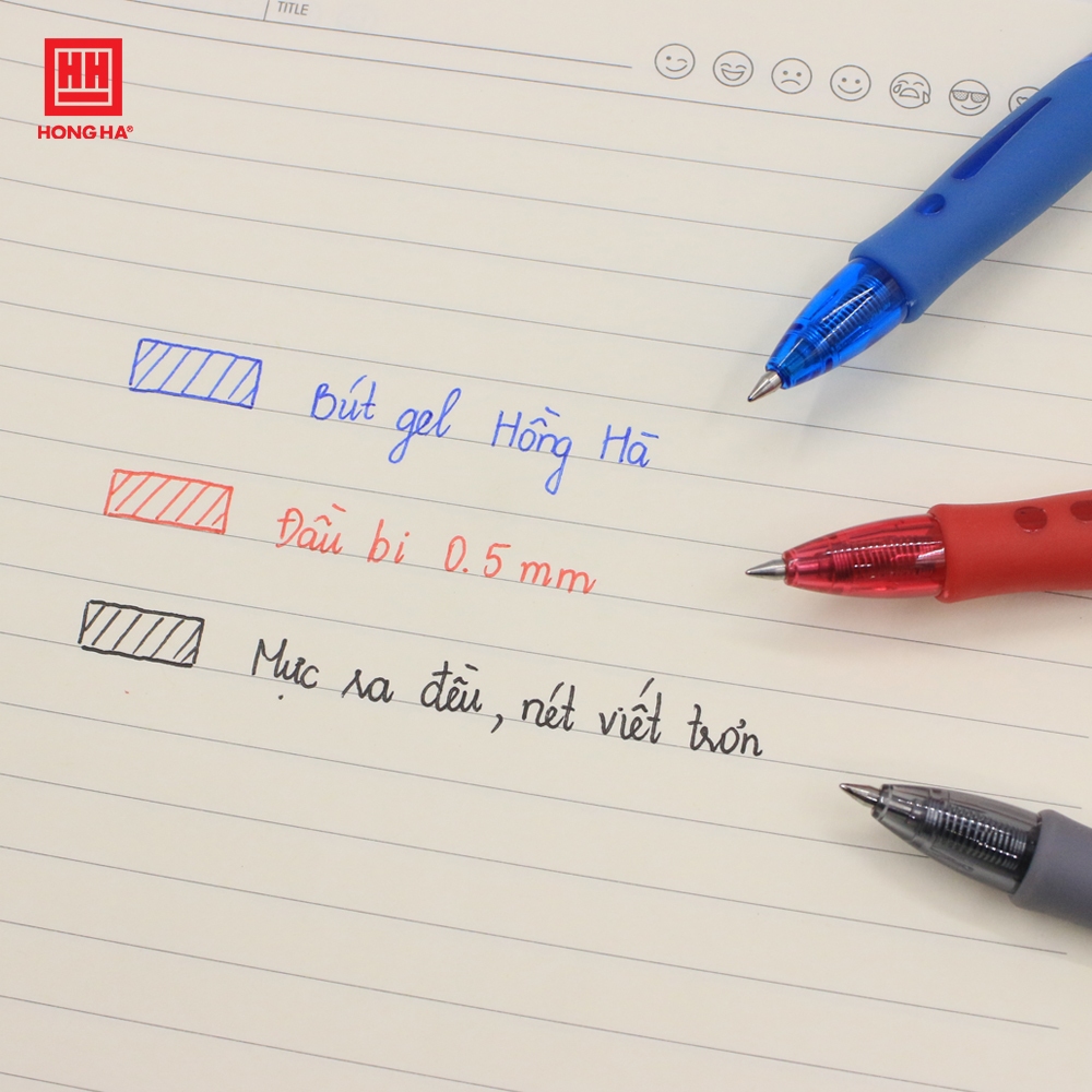 Ảnh Bút gel, bút bi nước Hồng Hà mực Xanh, Đen, Đỏ màu sắc tươi sáng - 2766 2