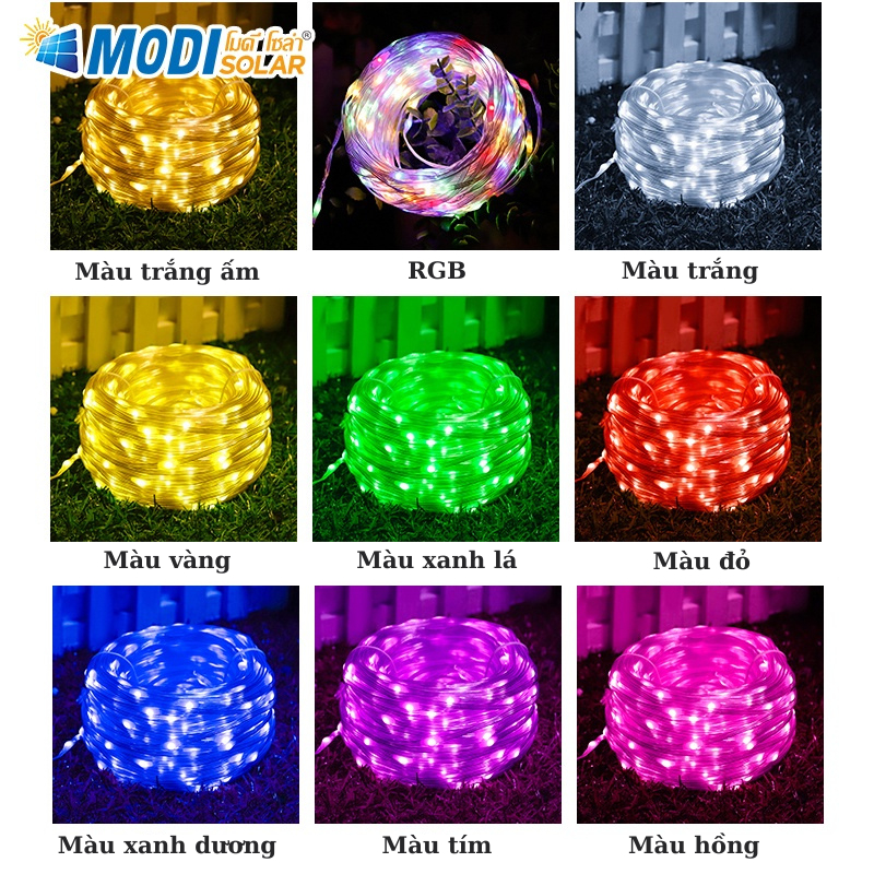Ảnh Dây Đèn Led Năng Lượng Mặt Trời MODI SOLAR, Cuộn Dây Led Trang Trí Chống Thấm Nước 2