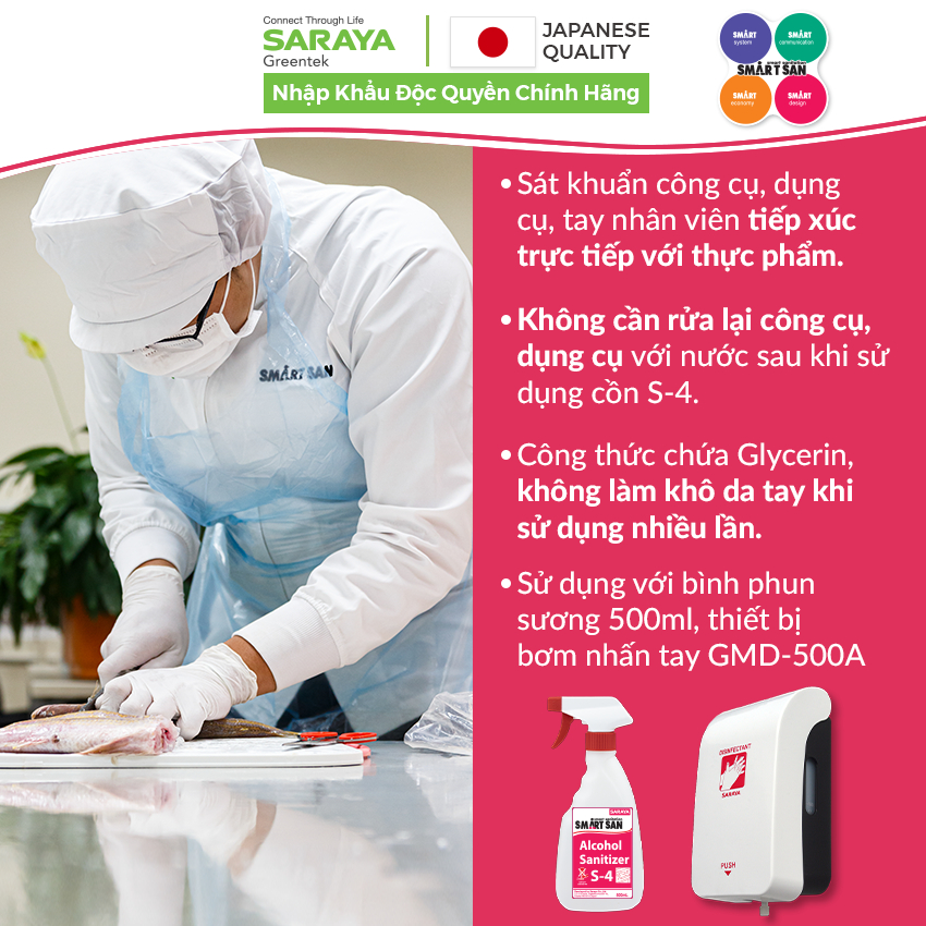 Ảnh Cồn Smart San Food-grade Alcohol Sanitizer S-4 Dùng Trong Chế Biến Thực Phẩm - Can 5Kg 2