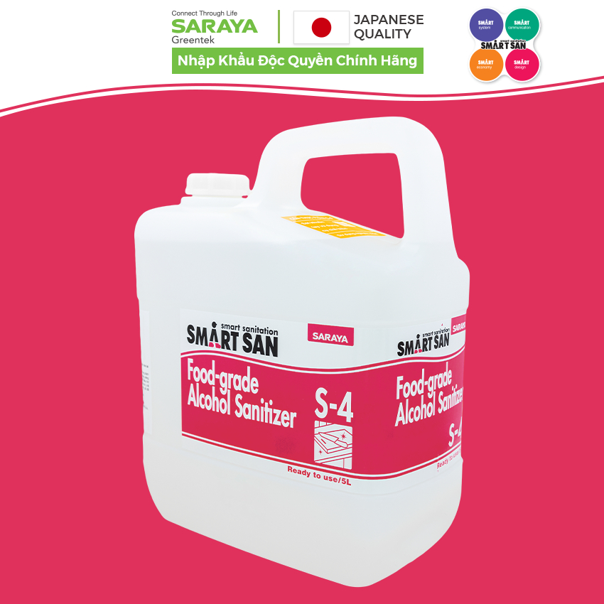 Ảnh Cồn Smart San Food-grade Alcohol Sanitizer S-4 Dùng Trong Chế Biến Thực Phẩm - Can 5Kg 3
