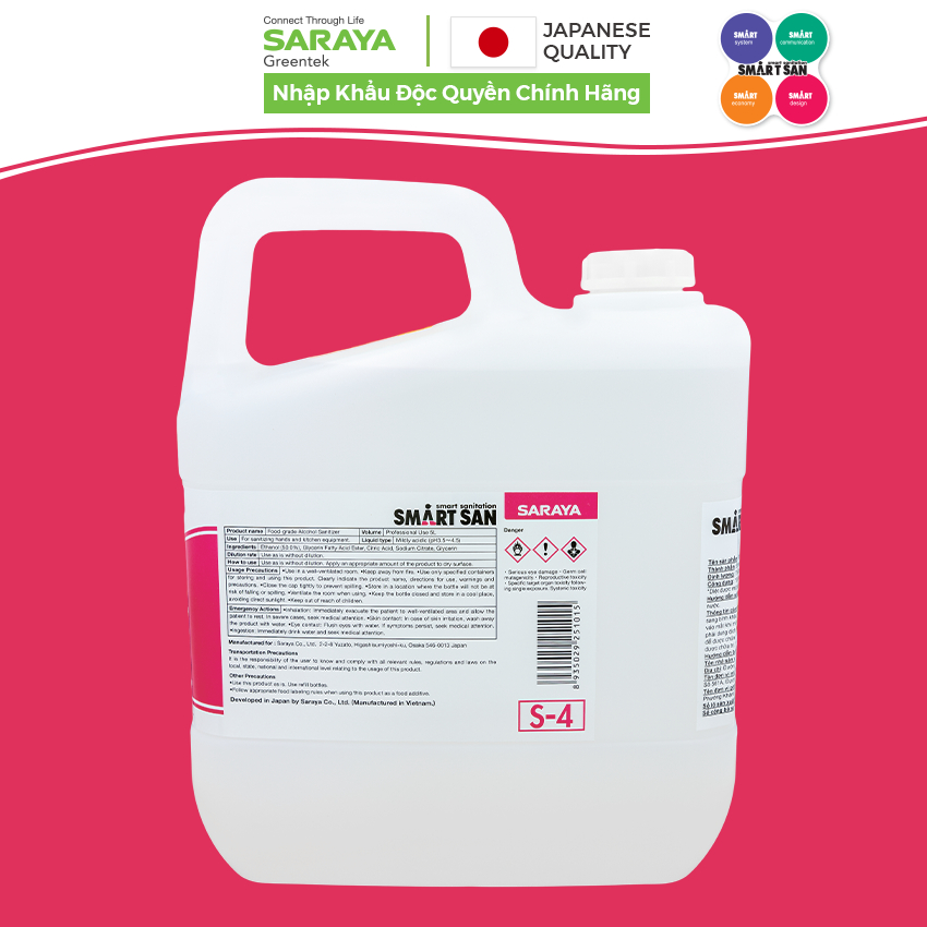 Ảnh Cồn Smart San Food-grade Alcohol Sanitizer S-4 Dùng Trong Chế Biến Thực Phẩm - Can 5Kg 4