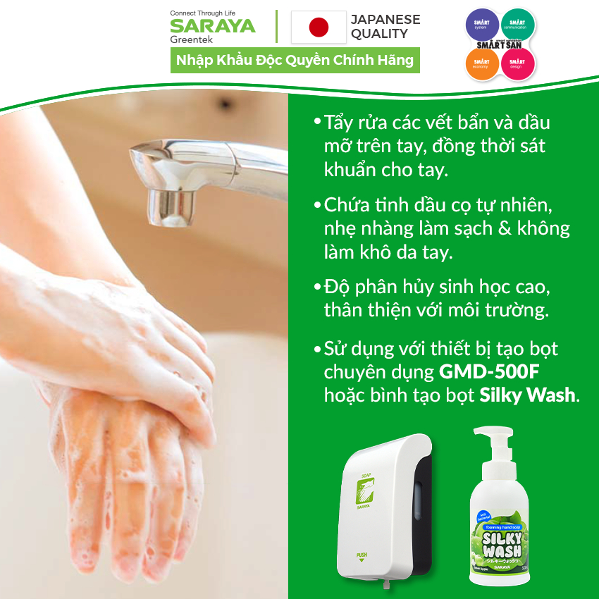 Ảnh Xà Phòng Rửa Tay Sát Khuẩn Saraya Foaming Hand Soap (Green Apple), Hương Táo - Can 5Kg 2