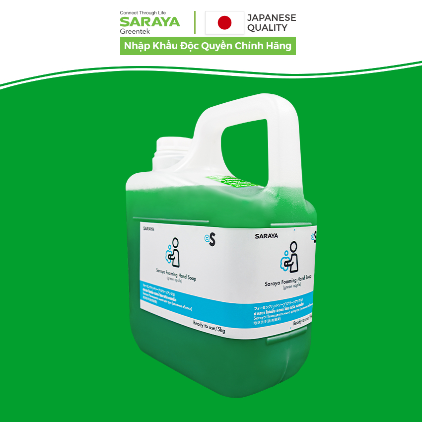 Ảnh Xà Phòng Rửa Tay Sát Khuẩn Saraya Foaming Hand Soap (Green Apple), Hương Táo - Can 5Kg 3