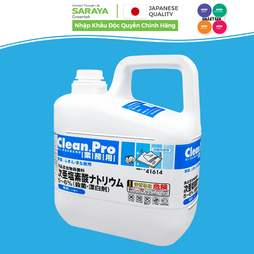 Ảnh Dung Dịch Tẩy Trắng Và Sát Khuẩn Gốc Chlorine Saraya Smart San Clean.Pro B-1 - Can 5Kg 3