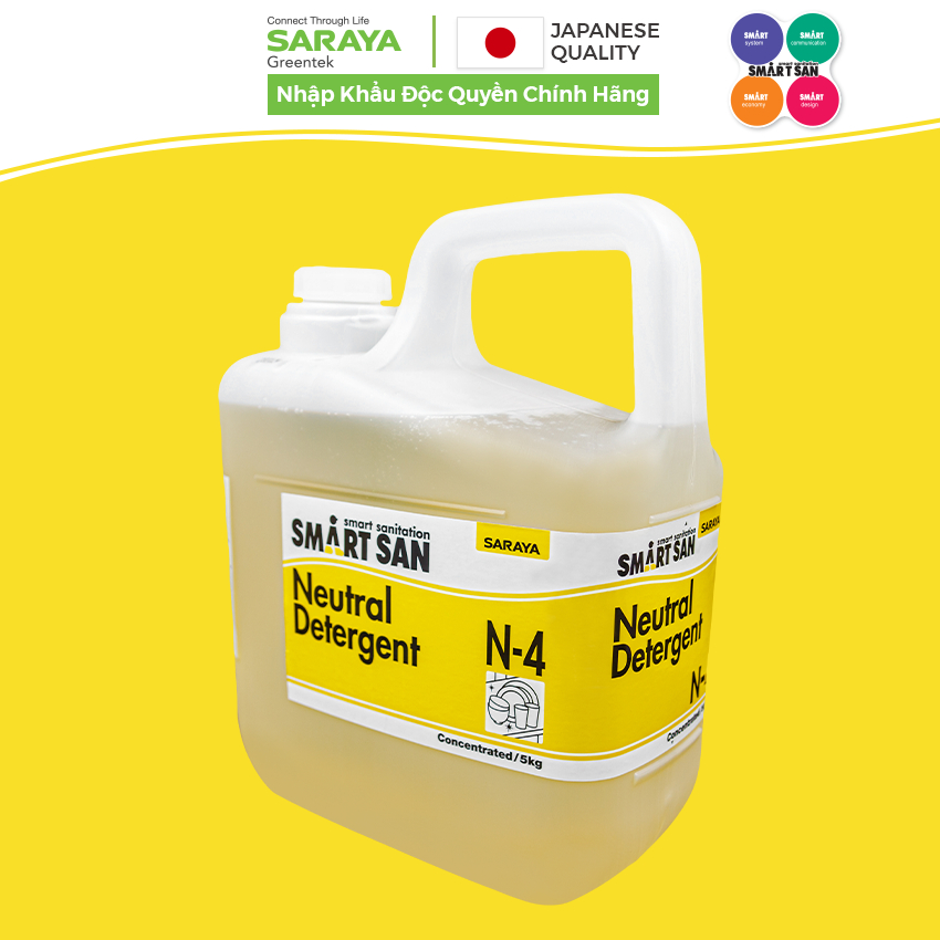 Ảnh Dung Dịch Tẩy Rửa Trung Tính Saraya Smart San Neutral Detergent N-4 - Can 5 Kg 2