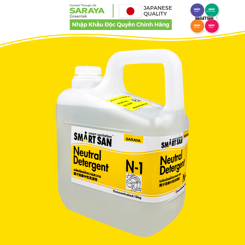 Ảnh Dung Dịch Tẩy Rửa Trung Tính Rau, Củ, Quả Saraya Neutral Detergent N-1, Thân Thiện Với Da Và Môi Trường - Can 5Kg 2