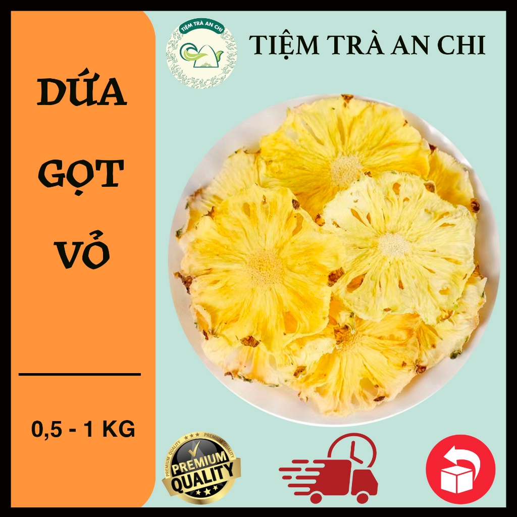 500g Dứa thái lát sấy lạnh detox, thơm khóm dứa sấy khô, dứa cắt vỏ sấy khô