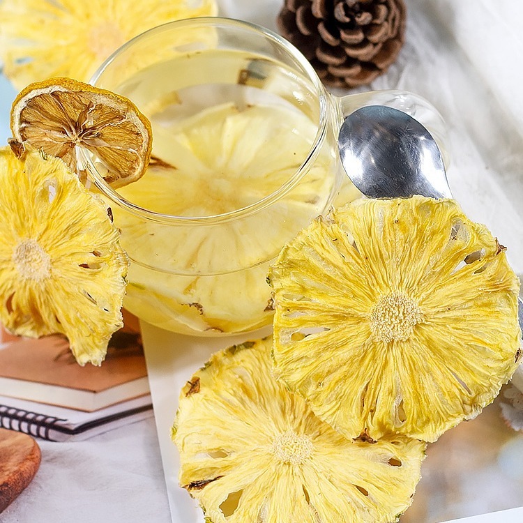 500g Dứa thái lát sấy lạnh detox, thơm khóm dứa sấy khô, dứa cắt vỏ sấy khô