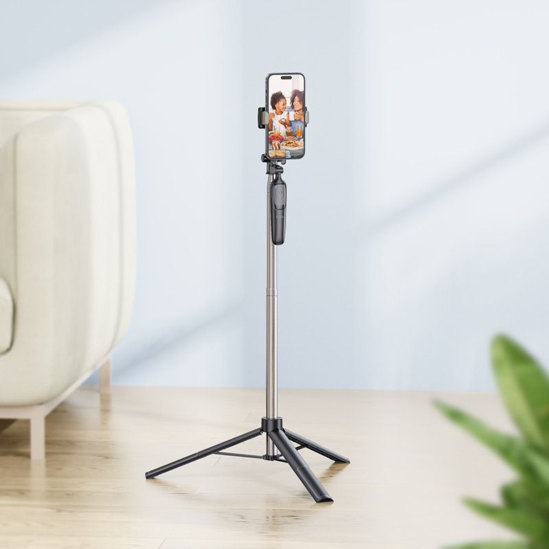Gậy tripod Hoco K19 làm gậy chụp ảnh hoặc chân đứng giữ điện thoại, hỗ trợ kết nối bluetooth, chiều cao 1.5m