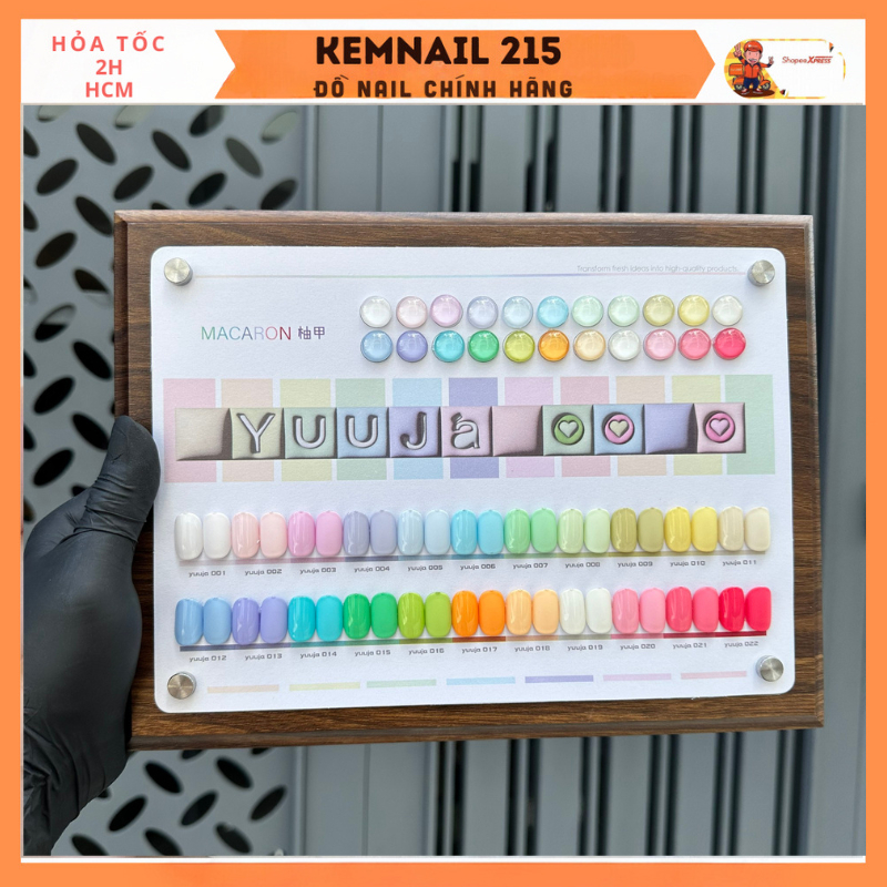 Set sơn gel 22 màu Macaron YuuJa lọ 15ml tặng kèm bảng gỗ kemnail215 ...